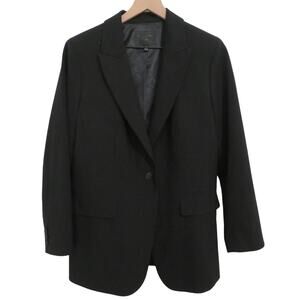 Banana Republic Womens Sz 14 Black Blazer Button Front Office Wear Business